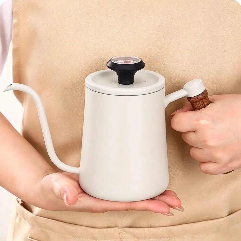 550ml Pour Over Coffee Kettle – Stainless Steel & Wood Handle Pour Over Kettle Richie's