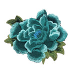 3D Peony Embroidery Patch Ethnic Floral Sew-On Appliqué Embroidery Patch Richie's Light Blue