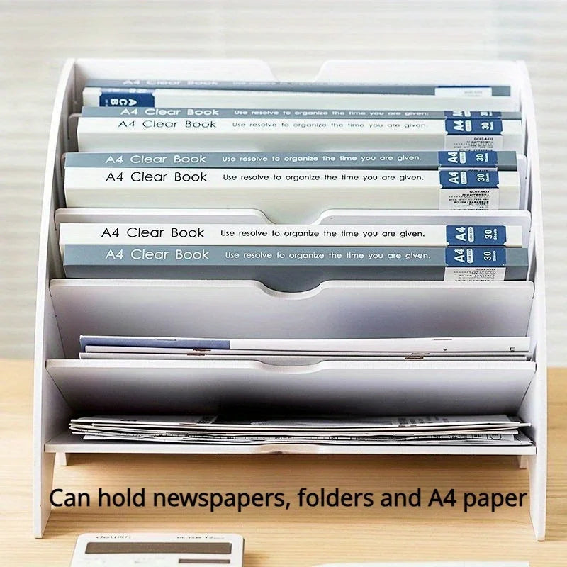 White 7-Tier Desk File Organizer – A4 Paper Holder Desk File Organizer Richie's