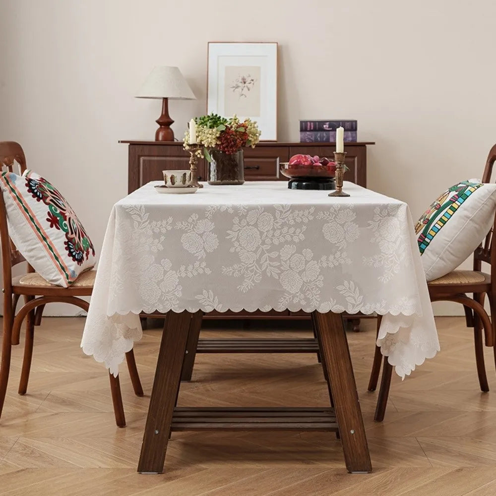 European Floral Embossed Tablecloth – Waterproof & Easy Clean Rectangular Tablecloth Richie's E