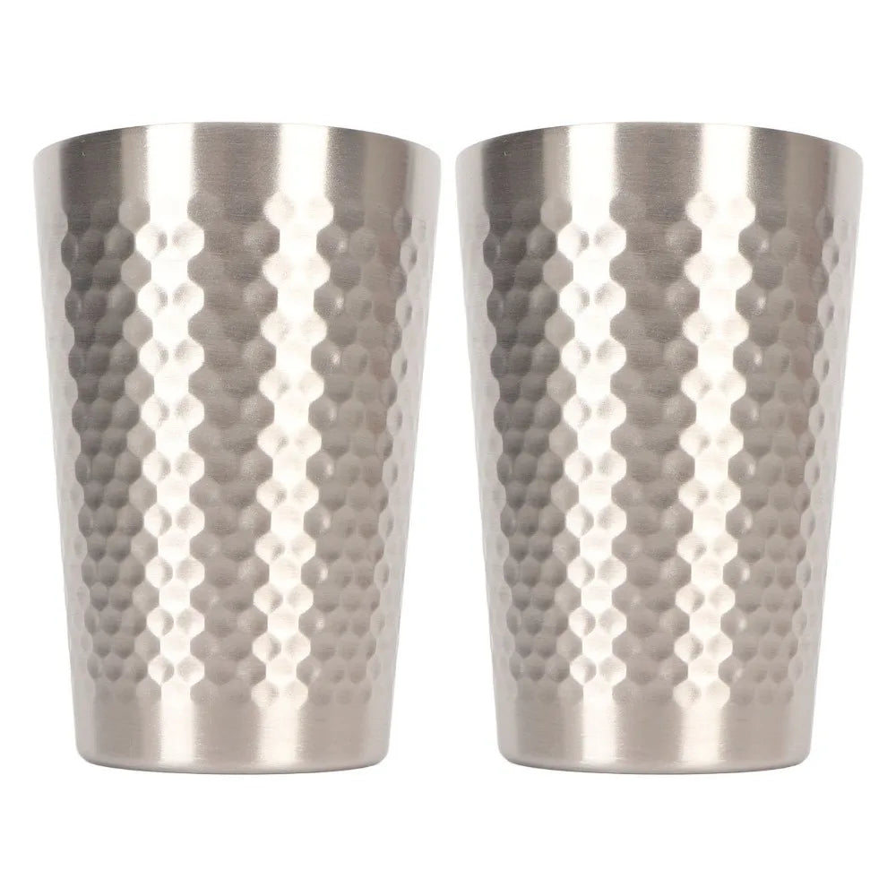 2-Pack 304 Stainless Steel Stackable Camping Cups 350ml Stainless Steel Tumbler Richie's black <50ml