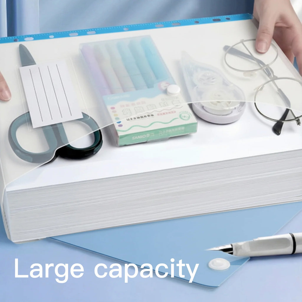 8-Pack A4 Ring Binder Folders with Lock Button & 11 Pockets Ring Binder Folder Richie's