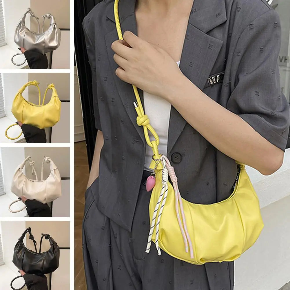 Women's Pleated Crescent Crossbody Bag | Faux Leather Shoulder Purse Crossbody Shoulder Bag Richie's