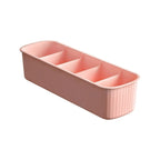 5-Grid Sock & Sundry Desktop Organizer Storage Box Drawer Organizer Box Richie's Pink