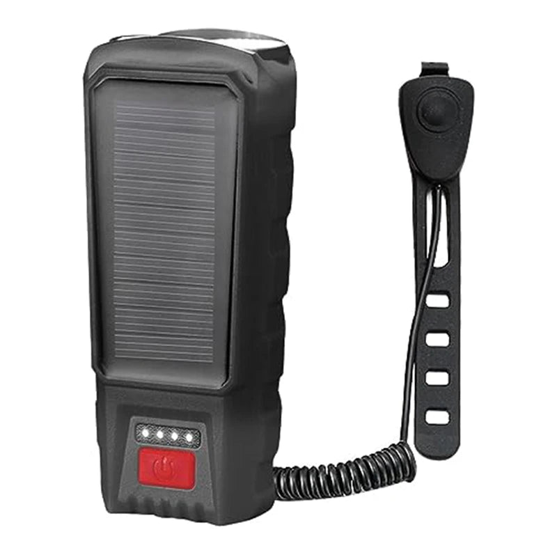 Solar Bike Headlight with 130dB Horn – 400LM, 3 Modes Bike Headlight Richie's