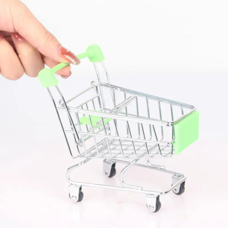 Mini Iron Shopping Cart Toy, Craft Display & Storage Holder Mini Toy Cart Richie's