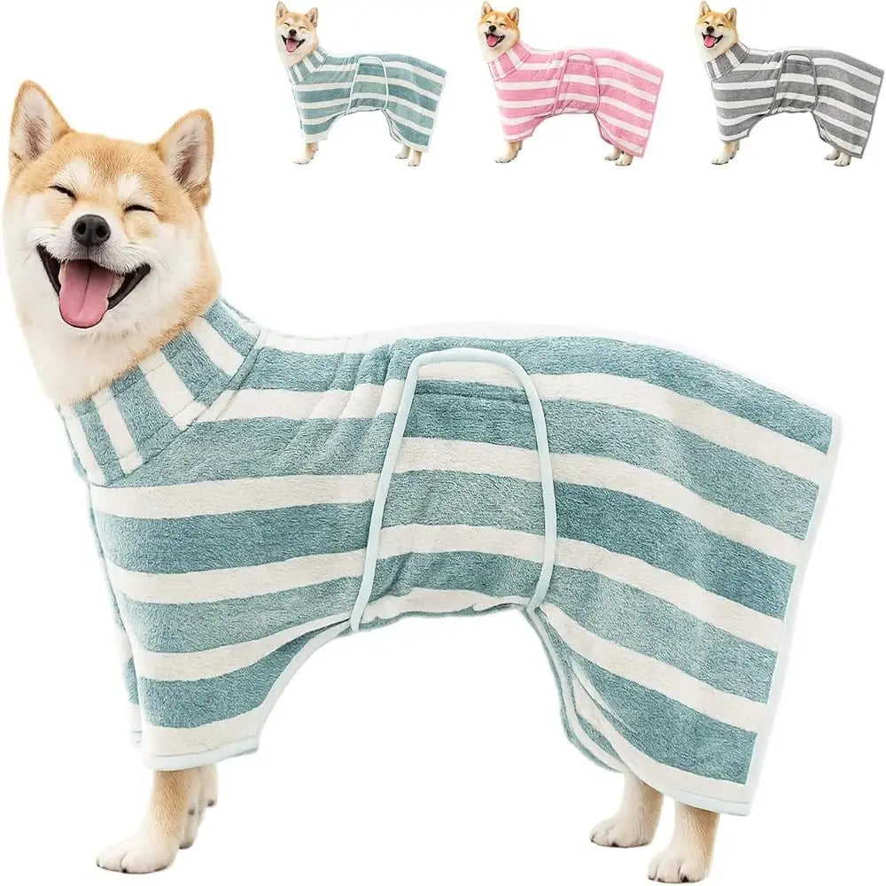 Microfiber Dog Bathrobe – Quick-Drying Pet Towel Robe Pet Drying Robe Richie's