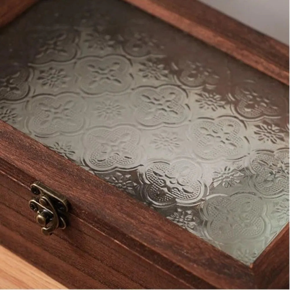 Retro Wooden Flip Cover Desktop Jewelry & Storage Box Wooden Storage Box Richie's