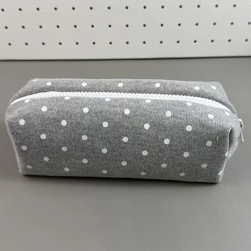Polka Dot Pencil Case Large Capacity Soft Fabric Pen Bag Pencil Case Richie's