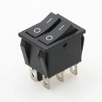 KCD8 6-Pin Waterproof Rocker Switch 16A 250V Latching ON-OFF Rocker Switch Richie's 2D6P-Black Black