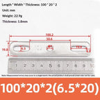 304 Stainless Steel Double Hole Flat Gasket Straight Plate Metal Flat Gasket Richie's 100x20x2cm A