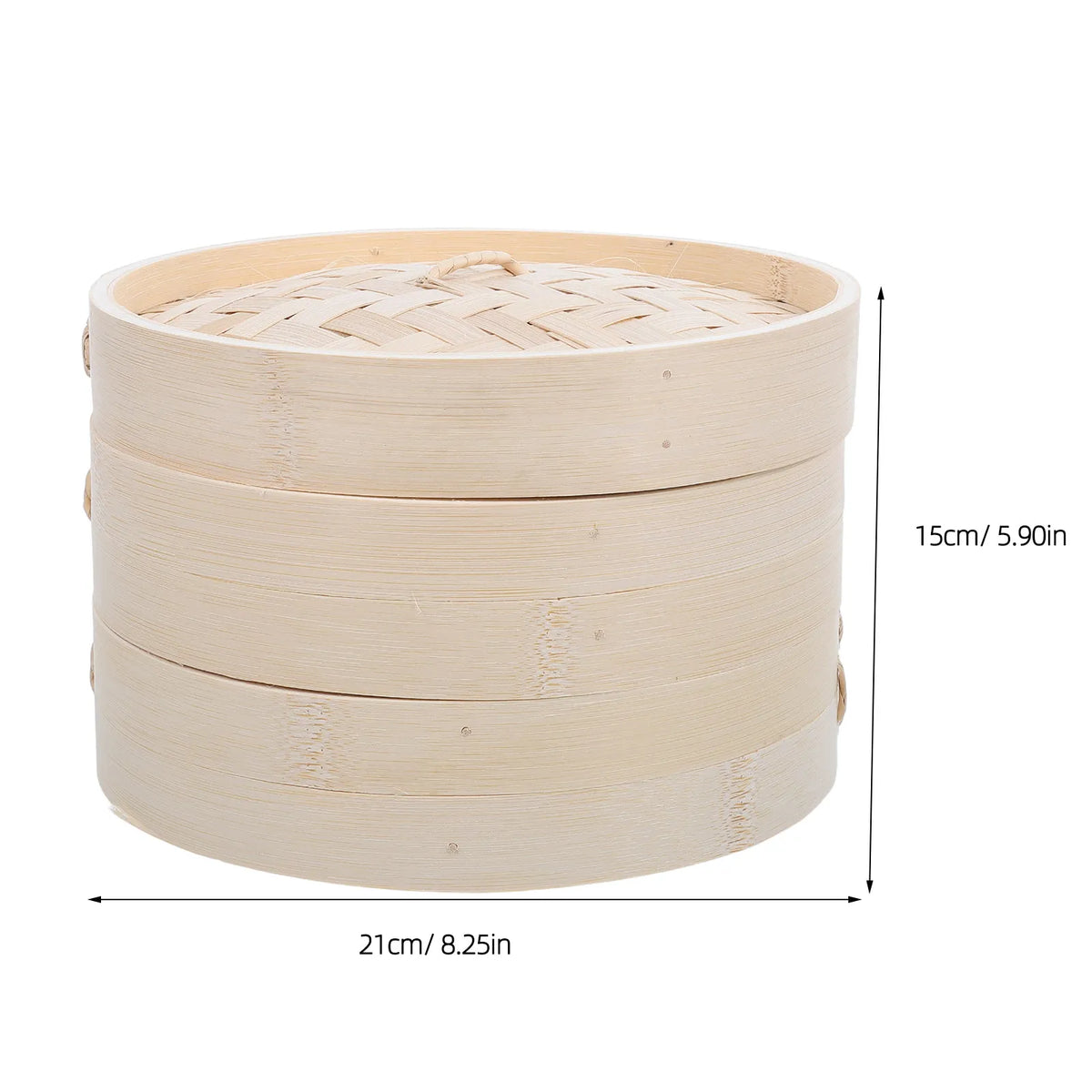 Bamboo Steamer Basket 8.27" Round Dim Sum Dumpling Steamer Bamboo Steamer Basket Richie's