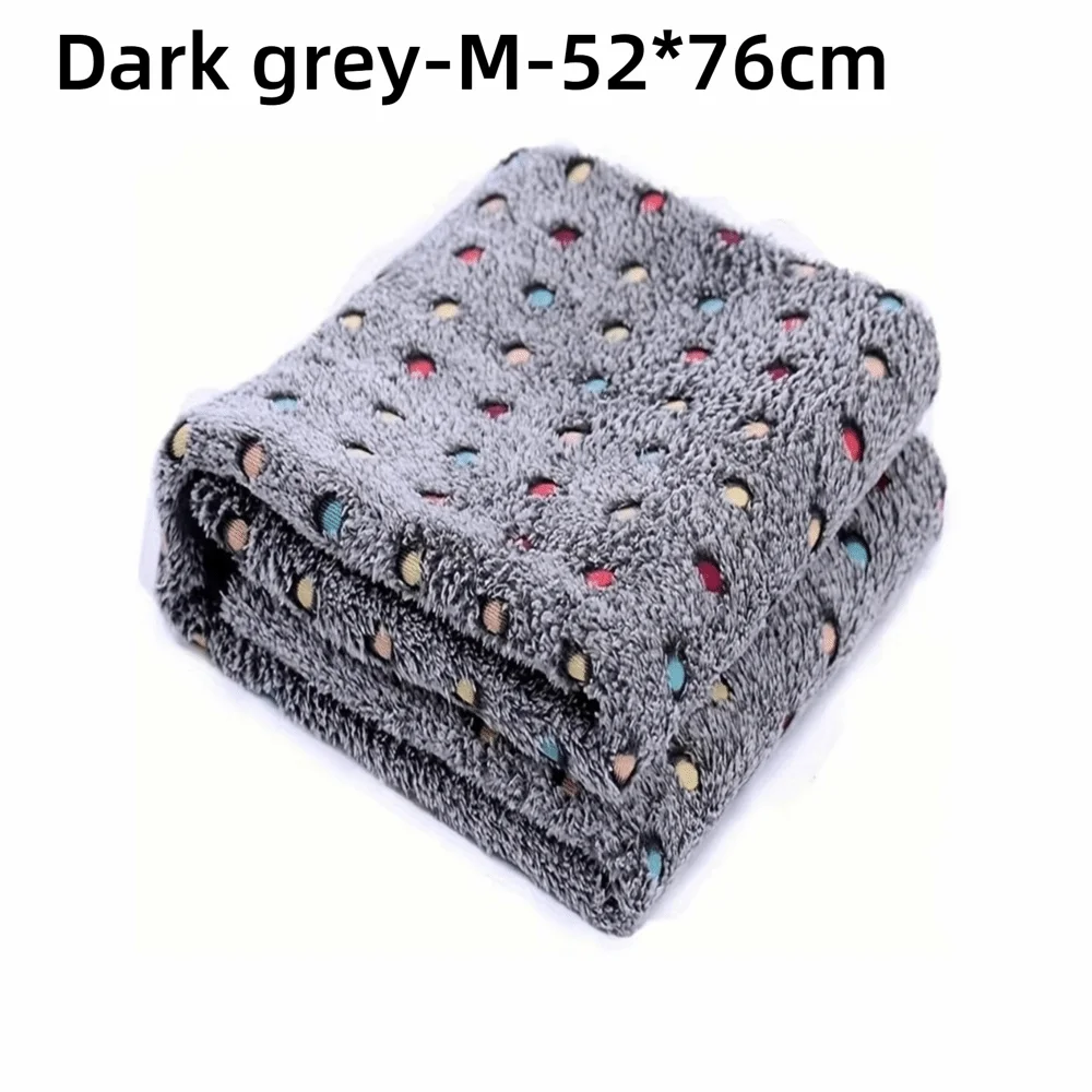 Ultra-Soft Coral Fleece Pet Blanket for Cats & Dogs | 3 Sizes Pet Bed Blanket Richie's Dark grey-M