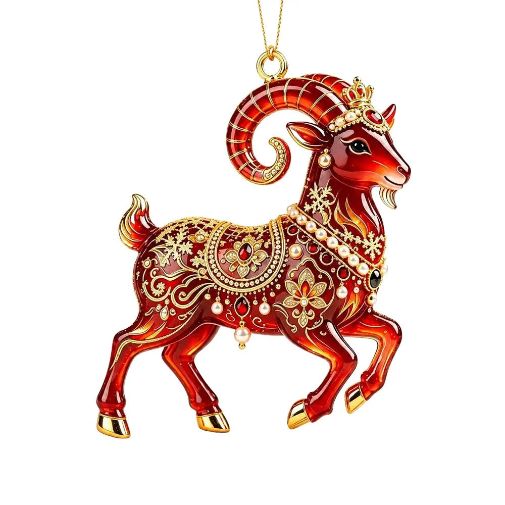 Acrylic Zodiac Ram Christmas Ornament – Red & Gold Angel Wings Christmas Ornament Richie's 10