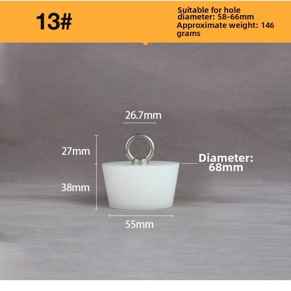 Tapered Silicone Stopper with Steel D-Ring | Universal Tube Plug Silicone Drain Stopper Richie's 13