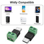 USB Type-C & Micro 2-Pin Screw Terminal Solderless Adapter 5V USB Terminal Adapter Richie's