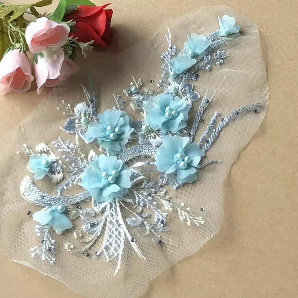 3D Sequined Flower Embroidery Patch – DIY Floral Lace Applique Embroidery Applique Patch Richie's