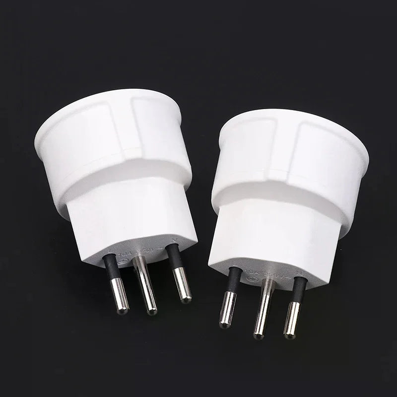 Swiss to EU French Plug Adapter 3-Pin to 2-Pin Converter – White Plug Adapter Converter Richie's