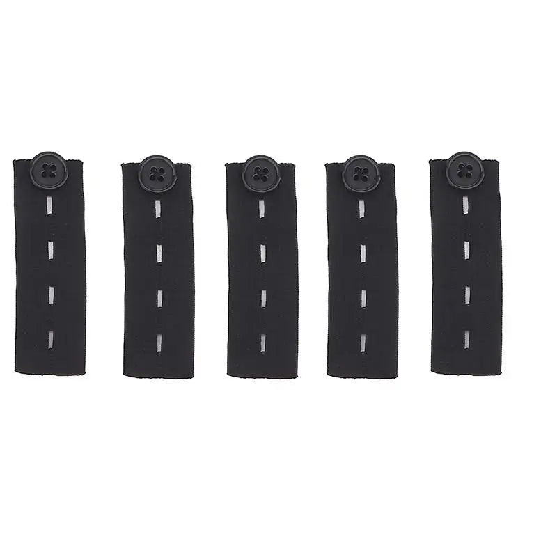 5-Pack Jeans Waist Extender Buckles – Adjustable Elastic Waist Extender Buckles Richie's black