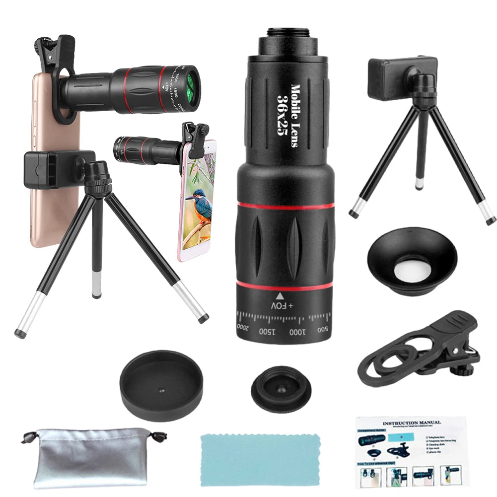18X/36X/64X Clip-On Telephoto Zoom Lens for iPhone & Android Telephoto Phone Lens Richie's 36X