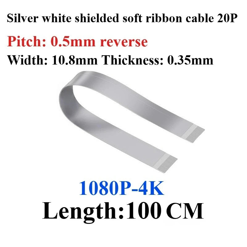 Raspberry Pi 4 Micro HDMI FFC Flat Cable 90° 20-Pin FPV HDMI FFC Cable Richie's FFC-100CM