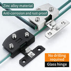 Punch-Free Cabinet Glass Hinge Clamp – Zinc Alloy Door Hinge Cabinet Glass Hinge Richie's