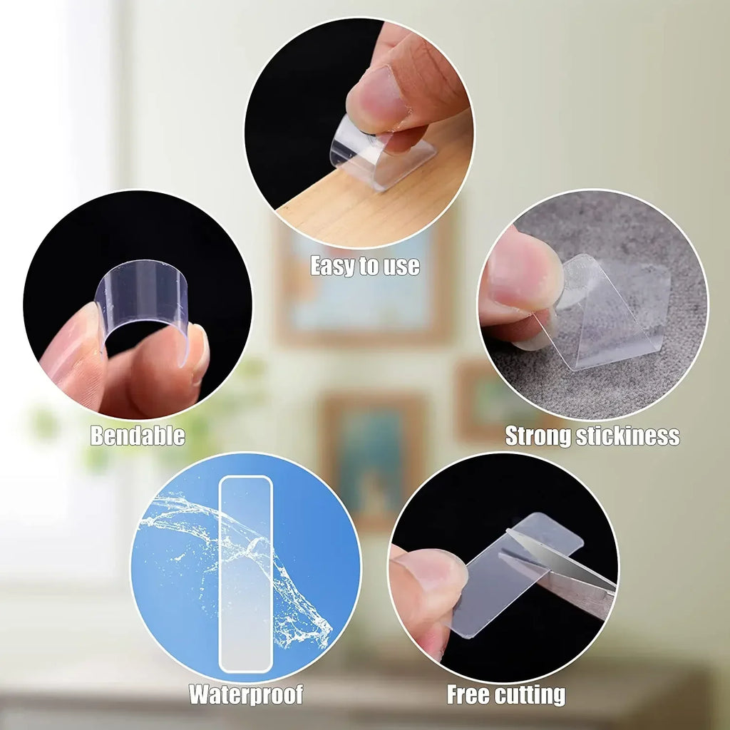 FUCHU Nano Double-Sided Tape – Reusable, Waterproof Wall Mounts Nano Mounting Tape Richie's