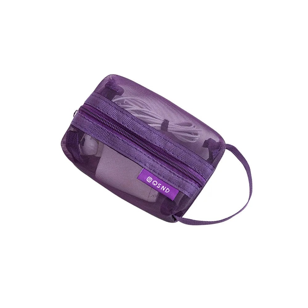 Mini Nylon Zipper Storage Bag – Cosmetic & Coin Organizer Storage Organizer Bag Richie's Purple-5