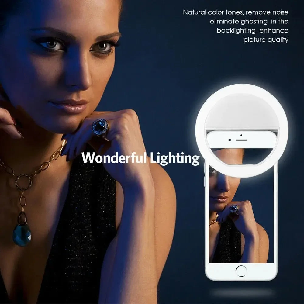 USB Rechargeable LED Selfie Ring Light with Phone Clip LED Selfie Ring Light Richie's