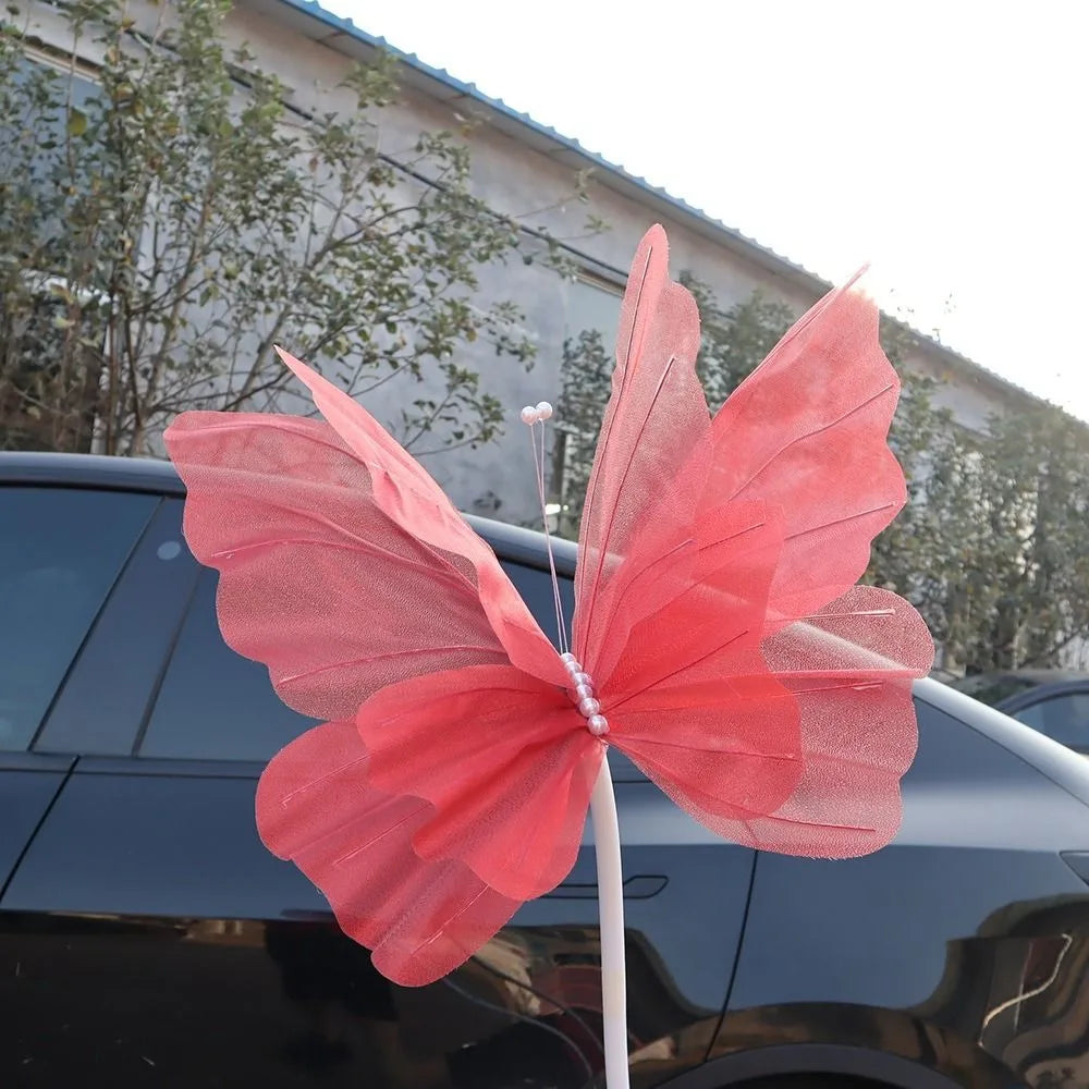 50cm Giant 3D Silk Gauze Artificial Butterfly Wedding Decor Party Decoration Prop Richie's red-style1