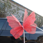 50cm Giant 3D Silk Gauze Artificial Butterfly Wedding Decor Party Decoration Prop Richie's red-style1