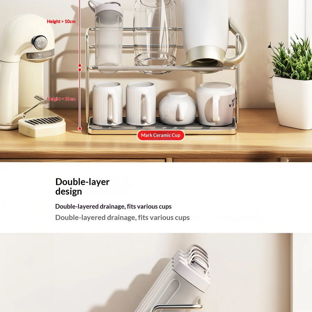 Stackable Stainless Steel Cup & Bowl Kitchen Storage Rack Kitchen Storage Rack Richie's