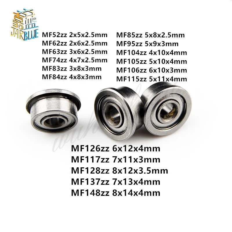 Miniature Flange Bearings MF52ZZ–MF148ZZ Metal Shielded | 2–10 Pcs Miniature Flange Bearing Richie's