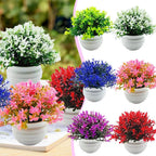 Artificial Bonsai Potted Plant – Multi-Color Faux Grass Décor Artificial Potted Plant Richie's