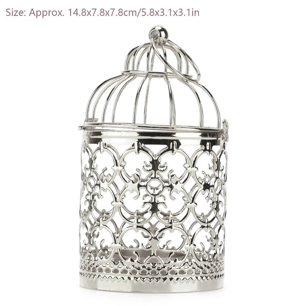 Birdcage Candle Holder Electroplated Hanging Iron Lantern Tealight Candle Holder Lantern Richie's