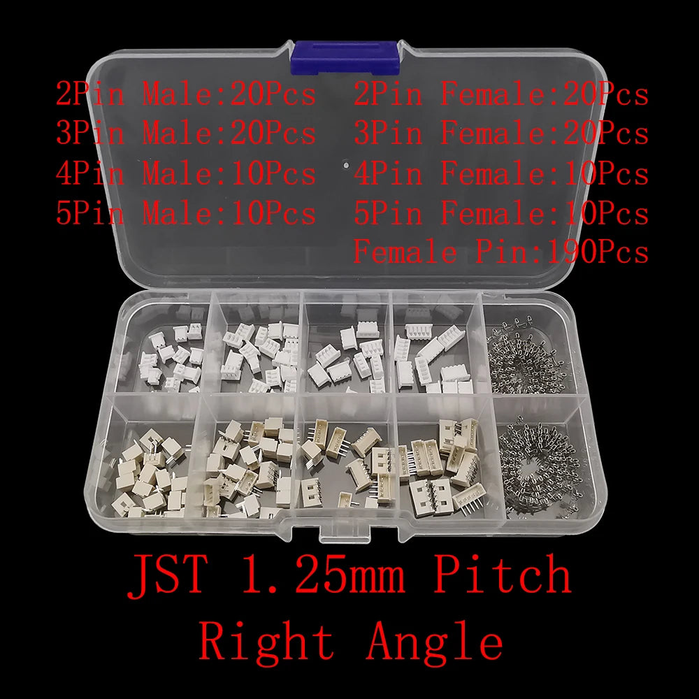 JST Connector Kit – Multi-Pitch Male & Female Housing Terminal Set Connector Terminal Kit Richie's JST 1.25 Right Angle