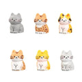 6 Mini Resin Cat Figurines Hand Painted Fairy Garden Decor Resin Figurine Set Richie's 6pcs mixed