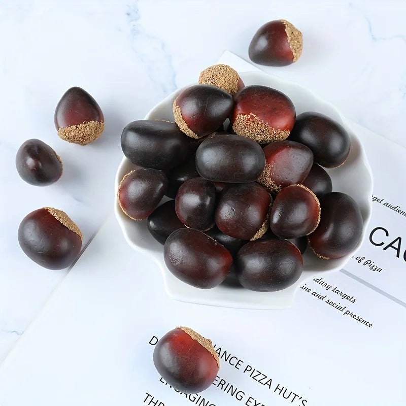 Artificial Chestnuts Set of 24 – Realistic Fall Decor Props Artificial Fall Decor Richie's