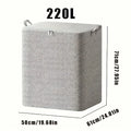 Large Foldable Storage Bag with Lid & Reinforced Handles Foldable Storage Bag Richie's Grey - 220L- 1pc