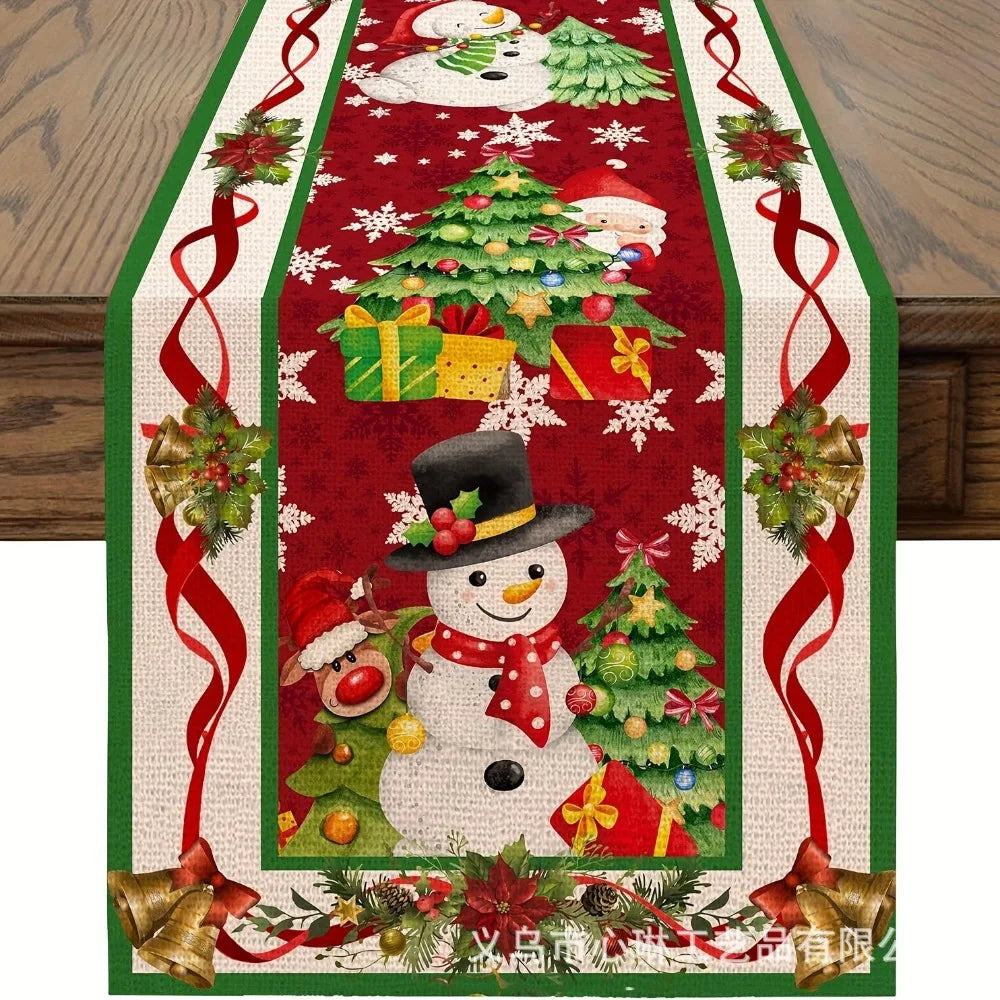 Christmas Table Runner Santa Snowman Elk Holiday Décor 120x33cm Christmas Table Runner Richie's 11