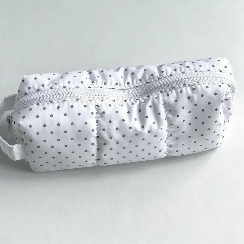White Polka Dot Pencil Case Large Capacity Cotton Pen Pouch Pencil Case Richie's