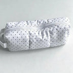 White Polka Dot Pencil Case Large Capacity Cotton Pen Pouch Pencil Case Richie's