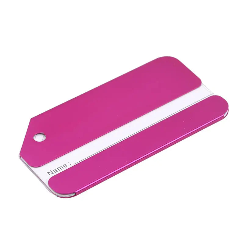 Aluminium Luggage Tag – Metal Name & Address Label Holder Luggage Tag Richie's Pink