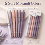 Morandi Retractable Gel Pens 6-Pack | 0.5mm Fine Black Ink Retractable Gel Pens Richie's