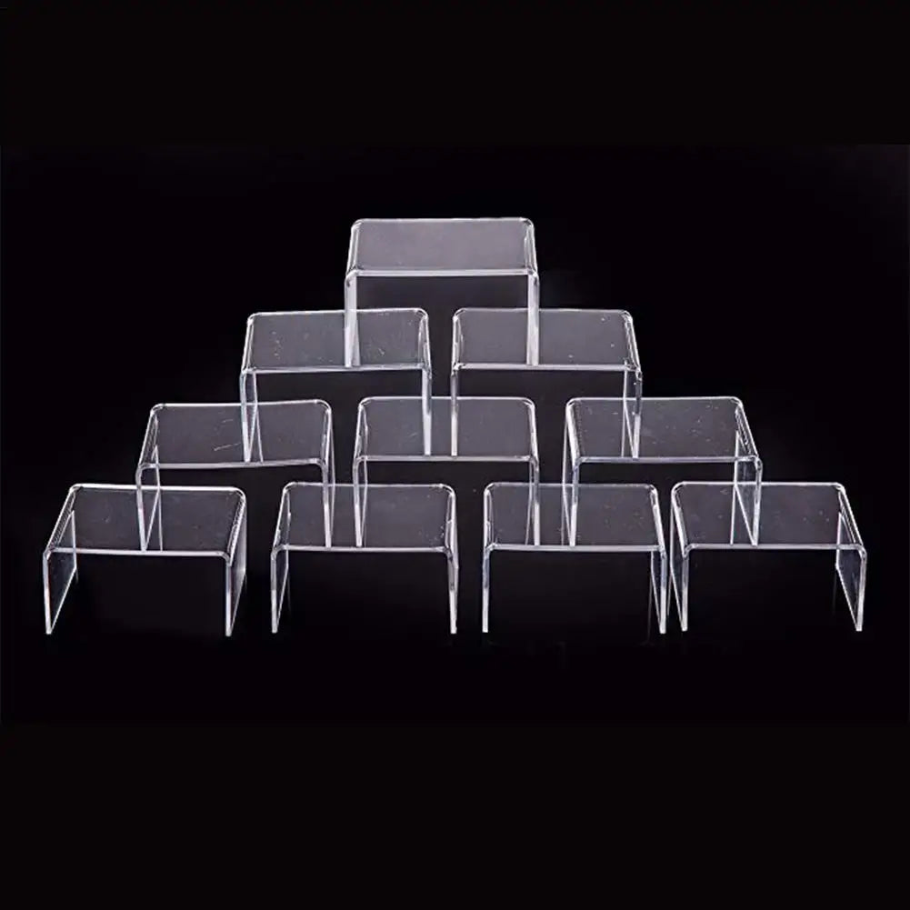 Clear Acrylic Display Risers Stackable Organizer – 10-Pack Acrylic Display Riser Richie's Default Title
