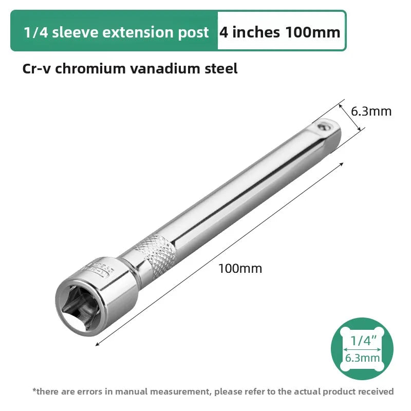 1/4" Drive Socket Extension Rod Set – 50 to 250mm Alloy Steel Socket Extension Rod Richie's 4inch 100mm
