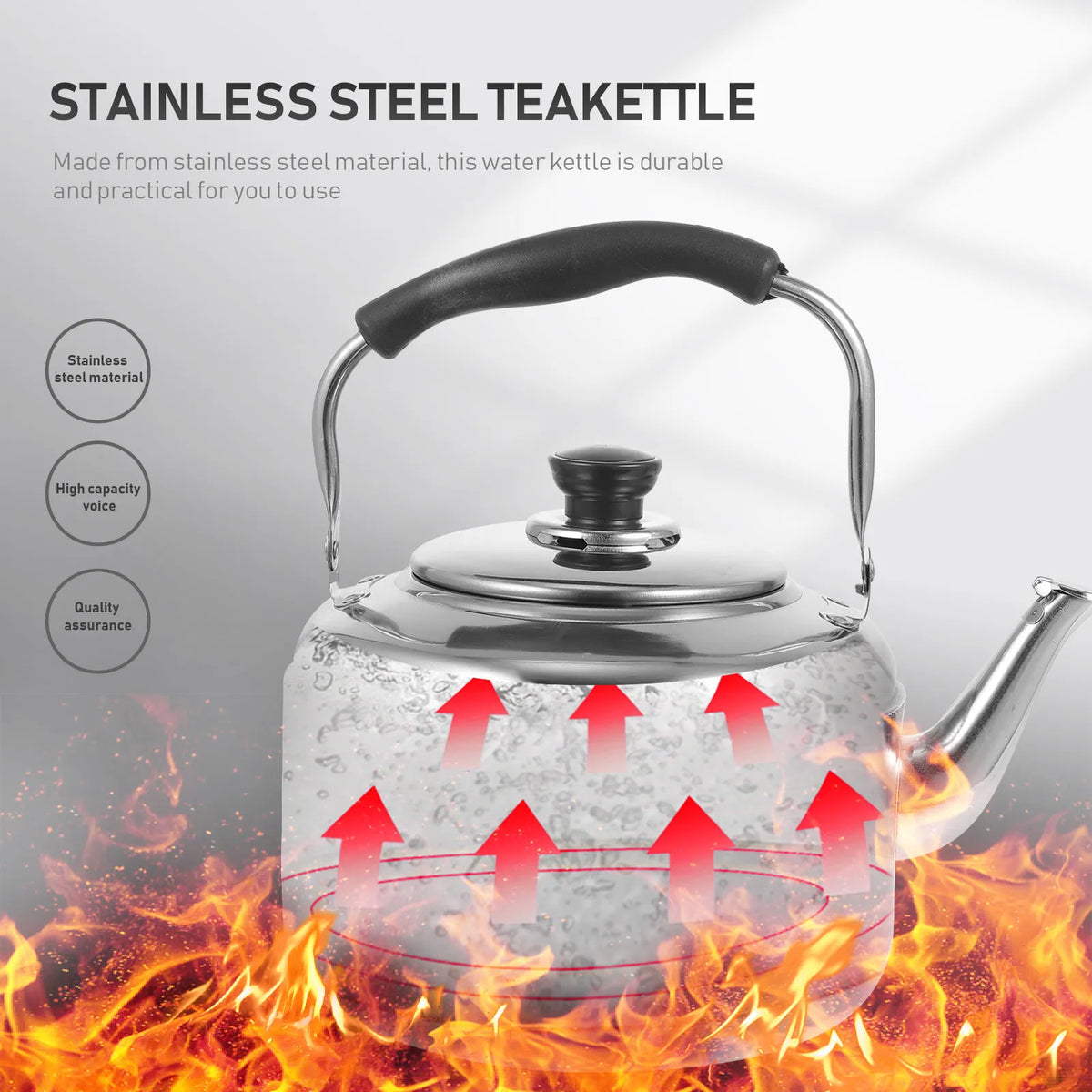 4L Stainless Steel Whistling Kettle for Gas & Induction Stove Stovetop Whistling Kettle Richie's