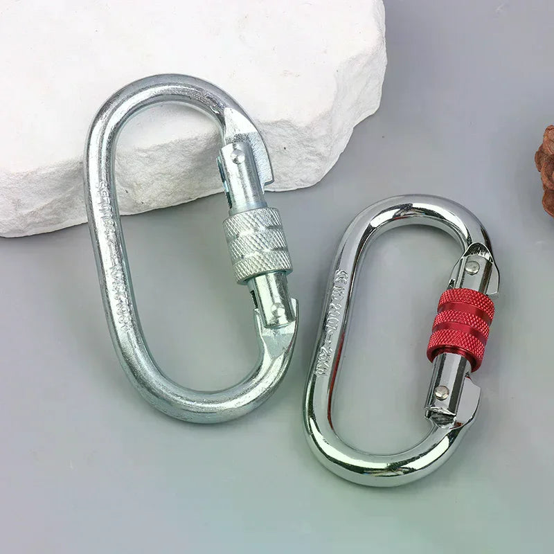 Carbon Steel O-Ring Carabiner 25KN Climbing Safety Lock Buckle Climbing Carabiner Richie's