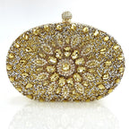 Flower Rhinestone Evening Clutch Bag with Chain – Prom & Wedding Evening Clutch Bag Richie's Gold 20x5x15cm