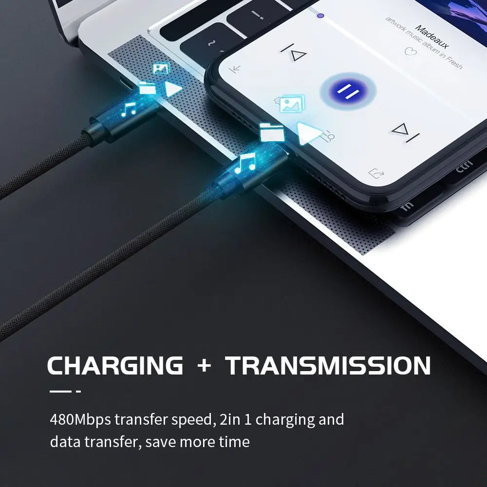 USB-C to Micro USB Fast Charging Cable 5A 100W QC4.0 – 1m USB Charging Cable Richie's